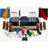 Meester Croquet set - Engels Tuinspel - 6 persoons, ultieme set - 16 mm dikke poorten - 16 oz kunststof ballen, absoluut top. met Croquet Tas Klasse en Geweldig met Croquet Tas Kwaliteit en Klasse