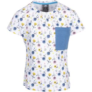 Trespass Meisjes Aangenaam Bloemen T-shirt (128) (Wit/Blauw/Geel)