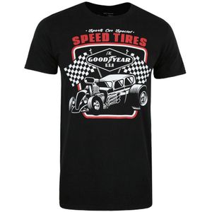 Goodyear Heren Snelheidsbanden T-Shirt (S) (Zwart/Wit/Rood)