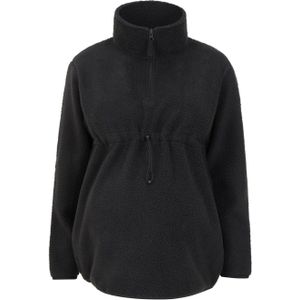 Mountain Warehouse Dames/Dames Sherpa Half Rits Zwangerschaps Fleece Top (46 DE) (Zwart)