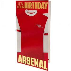 Arsenal FC Retro verjaardagskaart (22cm x 12cm) (Rood/Goud)
