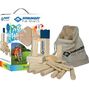 Schildkröt Fun Sports - Kubb Spel van hout - Geschikt voor 2 teams - Speelbaar op gras, in de tuin, strand, park of op de camping
