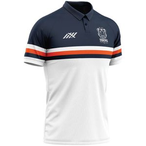 2021-2022 India Three Stripes Polo Shirt (White)