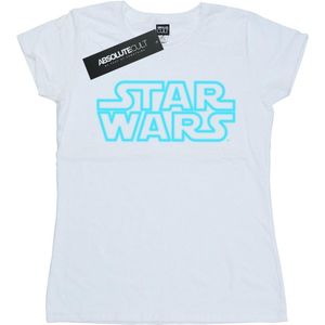 Star Wars Dames/Dames Neon Teken Logo Katoenen T-Shirt (M) (Wit)