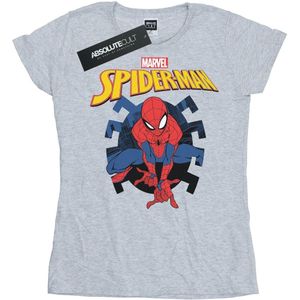 Marvel Dames/Dames Spider-Man Web Shooting Emblem Logo Katoenen T-Shirt (S) (Sportgrijs)