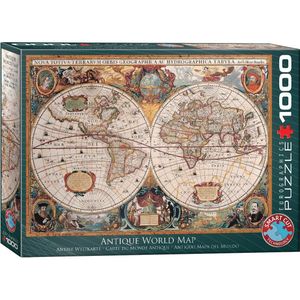 Puzzel Eurographics - Antieke Wereldkaart, 1000 stukjes