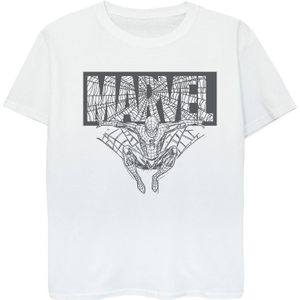 Marvel Jongens Spider-Man Marvel Logo T-Shirt (140-146) (Wit)