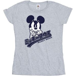 Disney Dames/Dames Mickey Mouse Japans Katoenen T-Shirt (XL) (Sportgrijs)