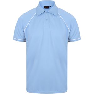 Finden & Hales Heren Piped Performance Sport Polo Shirt (L) (Sky/Navy/White)