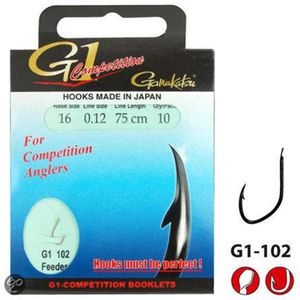 Gamakatsu Onderlijnen G1-Competition Feeder Haak G1-102 - 100cm (10 pcs)
