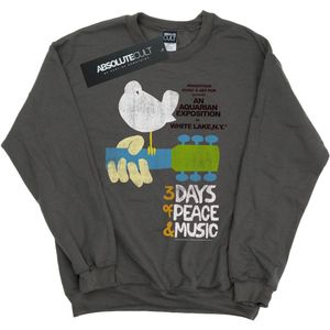 Woodstock Meisjes Festival Poster Sweatshirt (140-146) (Houtskool)