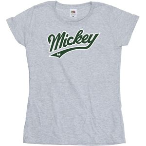 Disney Dames/Dames Mickey Mouse Vet Katoenen T-Shirt (M) (Sportgrijs)