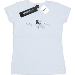 Disney Dames/Dames Mickey Mouse Fluit Katoenen T-Shirt (XXL) (Wit)