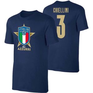 Italy Euro 2020 T-Shirt (Chiellini 3) Dark Blue