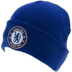 Taylors - Unisex Volwassenen Officiële Chelsea FC Gebreide Omslaanbare Muts  (Blauw)