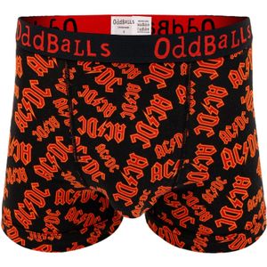 OddBalls Heren Herhaalde AC/DC Logo Boxershorts (S) (Rood/zwart)