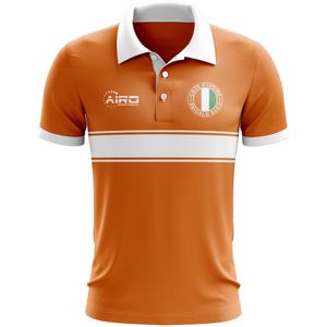 Cote D\'Ivoire Concept Stripe Polo Shirt (Orange)