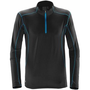 Stormtech Heren Pulse Zip Neck Fleece Top (XL) (Zwart/Elektrisch Blauw)