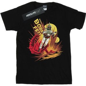 Star Wars Dames/Dames Boba Fett Rocket Powered Cotton boyfriend T-shirt (L) (Zwart)