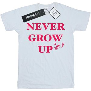 Disney Meisjes Peter Pan wordt nooit volwassen Katoenen T-Shirt (116) (Wit)
