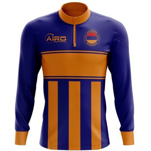 Armenia Concept Football Half Zip Midlayer Top (Blue-Orange)