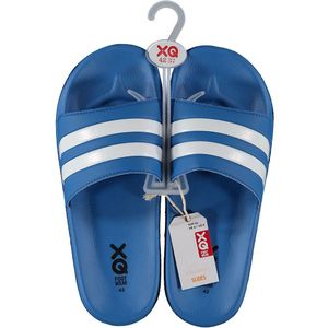 XQ - Slippers Heren - Stripes - Wit/Zwart - Badslippers heren