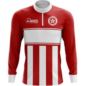 Hong Kong Concept Football Half Zip Midlayer Top (Red-White)