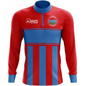 Karelia Concept Football Half Zip Midlayer Top (Red-Blue)