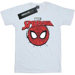 Marvel Jongens Spider-Man Logo Hoofd T-shirt (116) (Wit)
