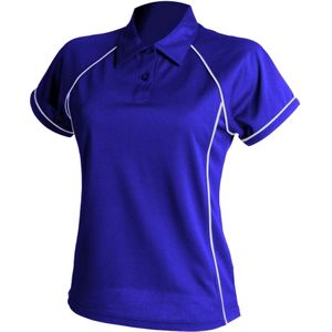 Finden & Hales Dames Coolplus Sportief Poloshirt met pijpleidingen (L) (Koninklijk/Wit)