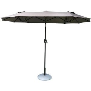 Sunnydays - Dubbele Parasol inclusief Parasolvoet voor veel Schaduw - 300x150cm - Hoogte 217cm - Antraciet