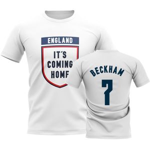 England Its Coming Home T-Shirt (Beckham 7) - White