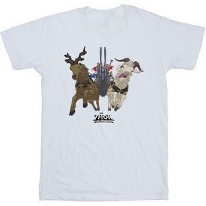 Marvel Heren Thor Liefde en Donder Vikingschip T-Shirt (XL) (Wit)