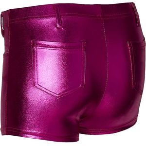 Apollo - Hotpants dames - Latex - Fuchsia - Maat L/XL - Hotpants - Carnavalskleding - Feestkleding - Hotpants latex - Hotpants dames