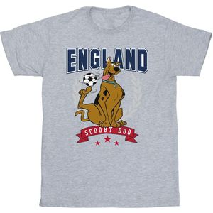 Scooby Doo Jongens Engeland Voetbal T-Shirt (128) (Sportgrijs)
