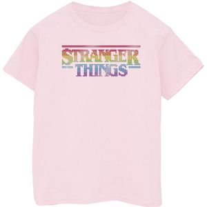 Netflix Girls Stranger Things Rainbow Dot Logo Cotton T-Shirt