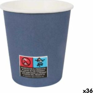 Glazenset Algon Karton Wegwerp 200 ml Blauw 36 Stuks (24 Onderdelen)