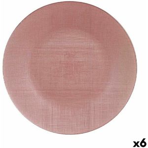 Eetbord Roze Glas 32,5 x 2 x 32,5 cm (6 Stuks)