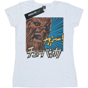 Star Wars Dames/Dames Chewbacca Brullen Pop Art Katoenen T-Shirt (XL) (Wit)