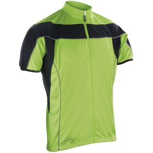 Spiro Herenfietskleding / Fietsen 1/4 Zip Cool-Dry Performance Fleece Top / Licht Jasje (XL) (Zwart/Fluorescerende Kalk)