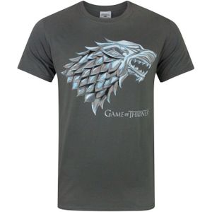 Game of Thrones Heren Stark Direwolf T-shirt (S) (Houtskool)