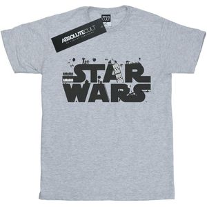 Star Wars Jongens Minimalistisch Logo T-shirt (140-146) (Sportgrijs)