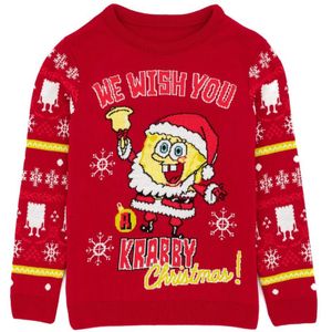 SpongeBob SquarePants Gebreide kersttrui voor kinderen (146-152) (Rood)