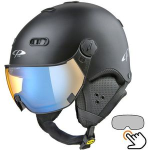 CP Carachillo zwart mat skihelm - meekleurend & polariserend Vizier (3 Keuzes)