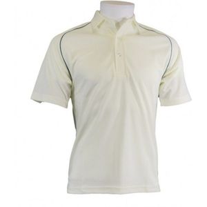 Carta Sport Heren Cricket overhemd met contrasterende biezen (S) (Uit Wit/Groen)
