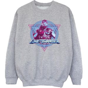 Marvel Meisjes Thor Love And Thunder Neon Badge Sweatshirt (140-146) (Sportgrijs)