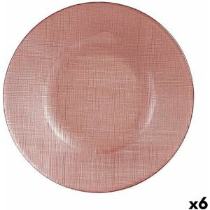 Platt tallrik Roze Glas 6 Stuks (21 x 2 x 21 cm)