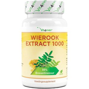 Indiase Boswellia Serrata | 180 Capsules - Frankincense Wierook Extract | Premium: 85% Boswellia Zuur | Hooggedoseerd met 1000 mg per dagelijkse dosis | Vit4ever