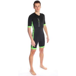 Dare2Tri Coldmax Shorty Tri Suit - Men - Black / Green - S