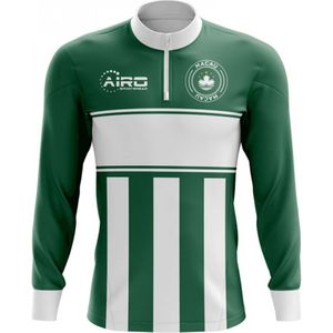 Macau Concept Football Half Zip Midlayer Top (Green-White)